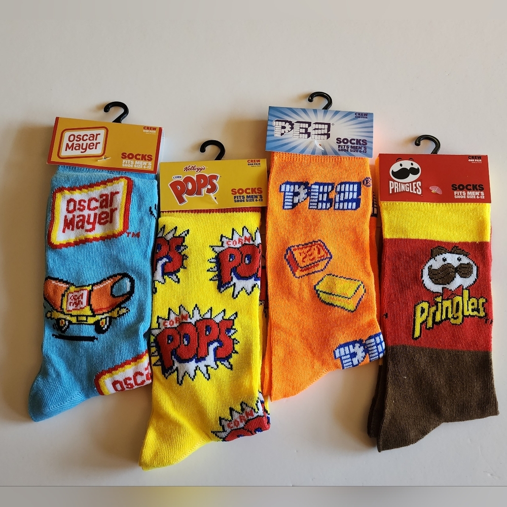 Odd Socks - Oscar Meyer / Corn Pops / PEZ / Pringles novelty food size 6-12